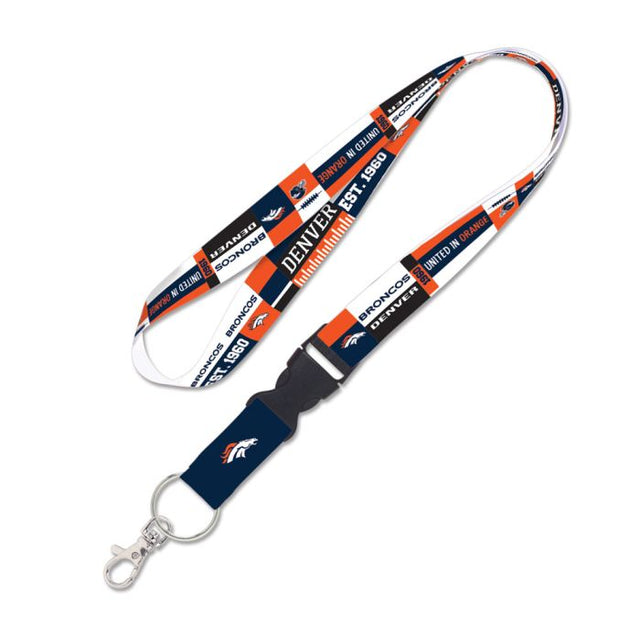 Cordón con hebilla desmontable de 1" con diseño de bloques de color de los Denver Broncos