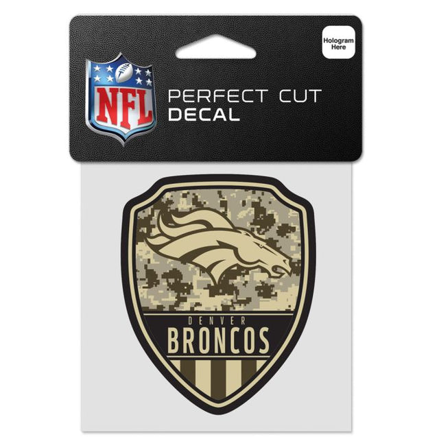 Calcomanía de color de corte perfecto DIGI CAMO de los Denver Broncos de 4" x 4"