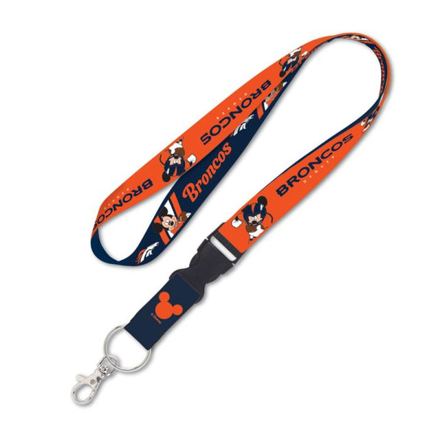 Cordón de Mickey Mouse de Disney y los Denver Broncos con hebilla desmontable de 1"