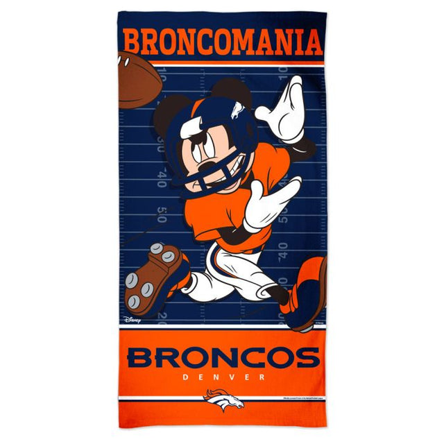 Toalla de playa Spectra de Disney Mickey Mouse de los Denver Broncos, 30" x 60"