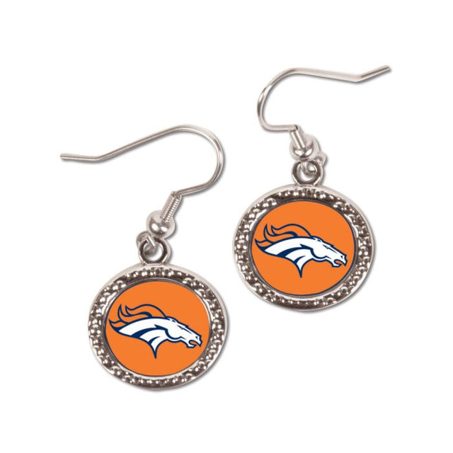 Pendientes de joyería de los Denver Broncos en cartulina redonda