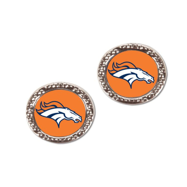 Pendientes de joyería de los Denver Broncos en cartulina redonda