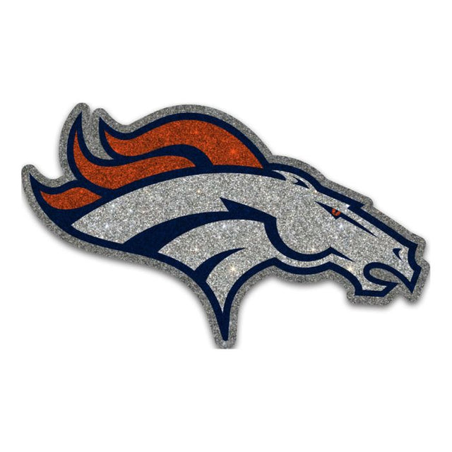 Emblema acrílico para automóvil con purpurina de los Denver Broncos