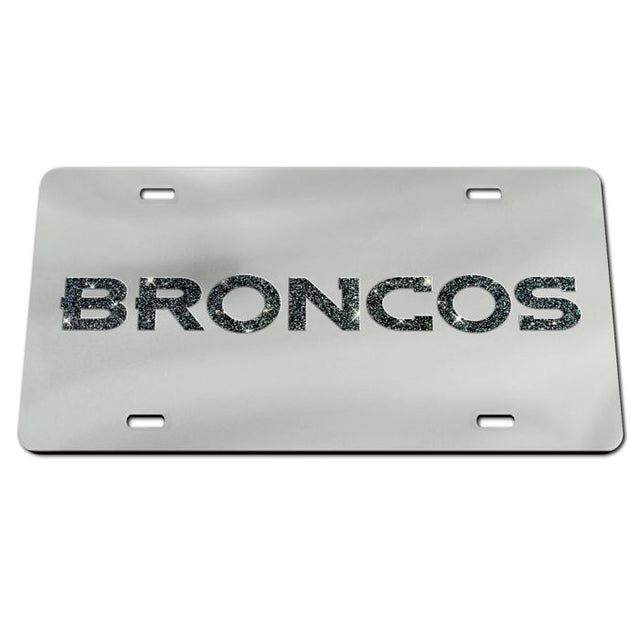 Placas de matrícula clásicas de acrílico con letras brillantes de los Denver Broncos