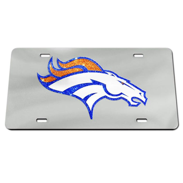 Placas de matrícula clásicas de acrílico con el logotipo BRILLO de los Denver Broncos