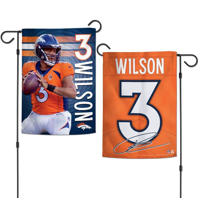 Banderas de jardín de los Denver Broncos, de 2 lados, 12,5" x 18", Russell Wilson