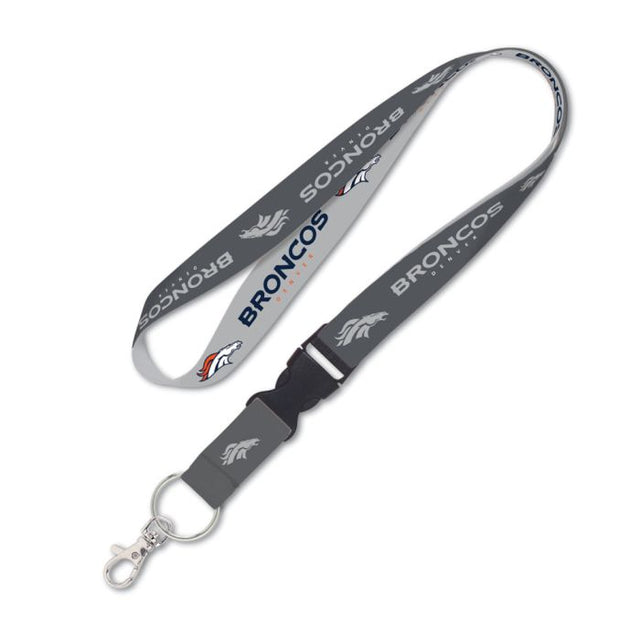 Denver Broncos Gray Lanyard w/detachable buckle 1"