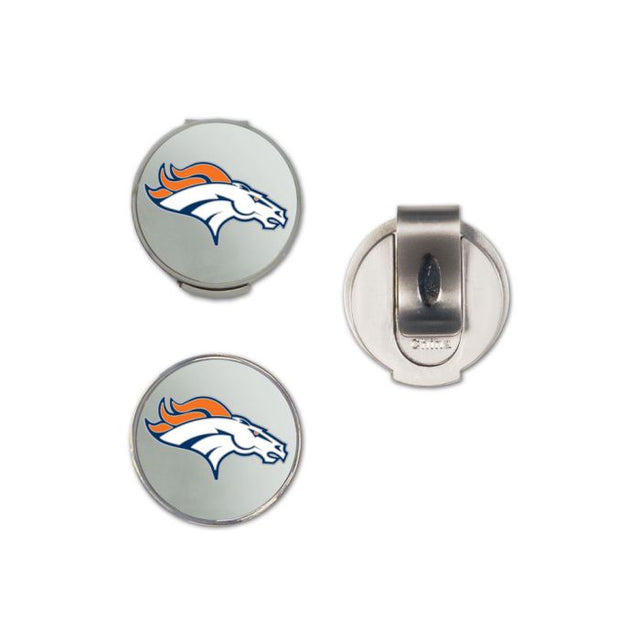 Clip para gorra de los Denver Broncos con 2 marcadores, con tapa tipo concha