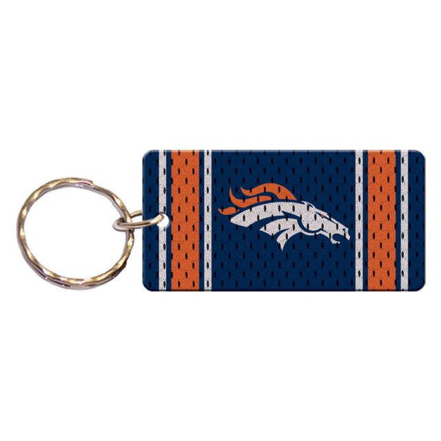 Llavero rectangular con la camiseta de los Denver Broncos