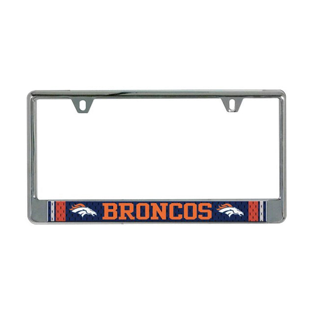 Marco para placa de matrícula de la camiseta de los Denver Broncos impreso en el lado izquierdo