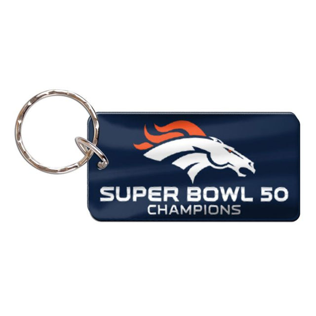 Llavero rectangular de los Denver Broncos