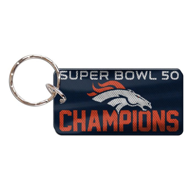 Llavero rectangular de los Denver Broncos