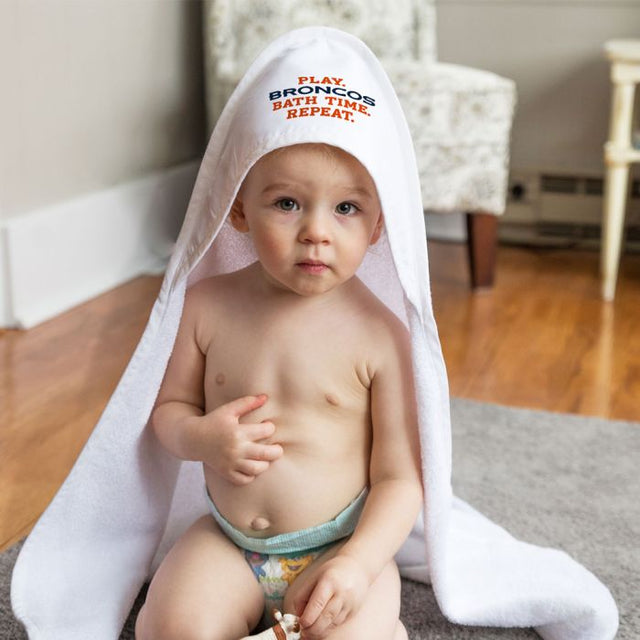 Denver Broncos / Littlest Fan Slogan All Pro Hooded Baby Towel