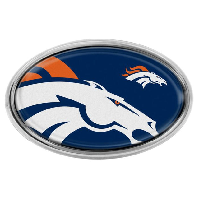 Emblema abovedado de metal cromado MEGA de los Denver Broncos