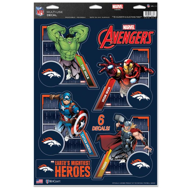 Calcomanía multiusos de Marvel (C) 2021 de los Denver Broncos/Marvel (11 x 17 pulgadas)