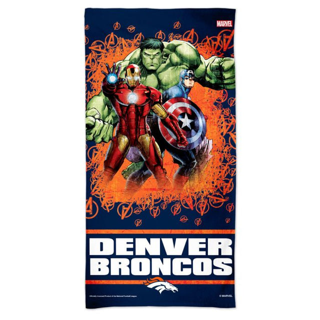 Toalla de playa Marvel Spectra de los Denver Broncos/Marvel (C) 2021 de 30" x 60"