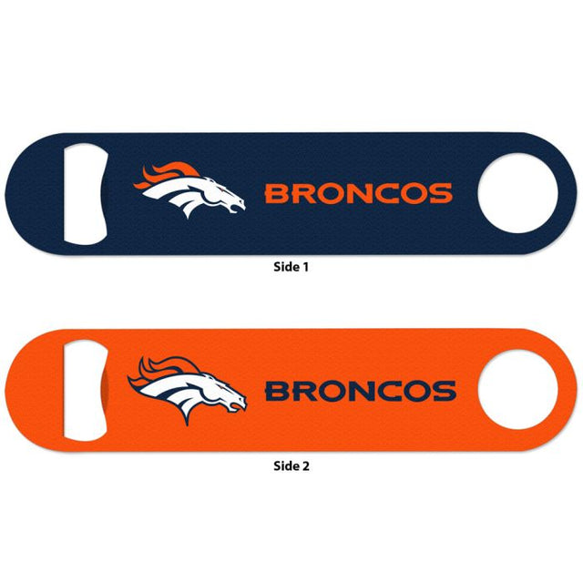 Abridor de botellas de metal de los Denver Broncos de 2 lados