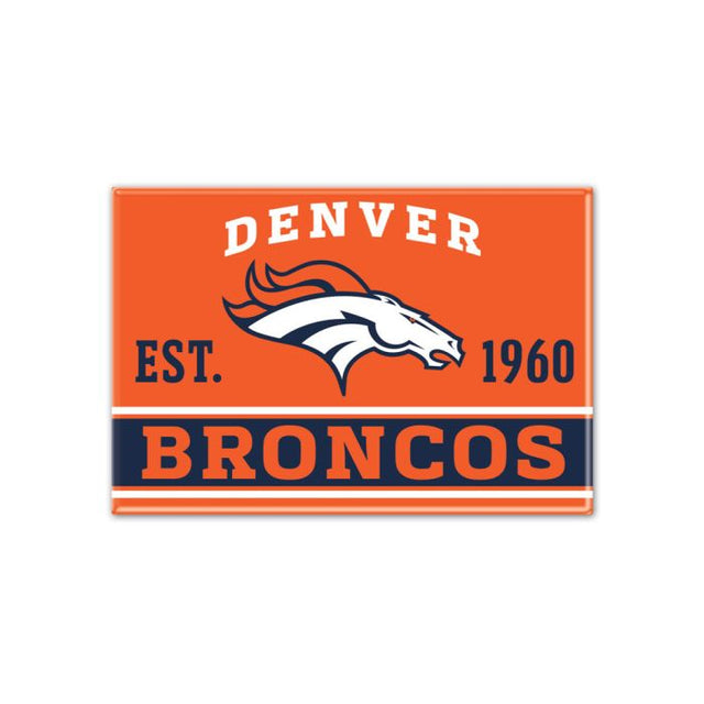 Imán de metal de los Denver Broncos de 2,5" x 3,5"