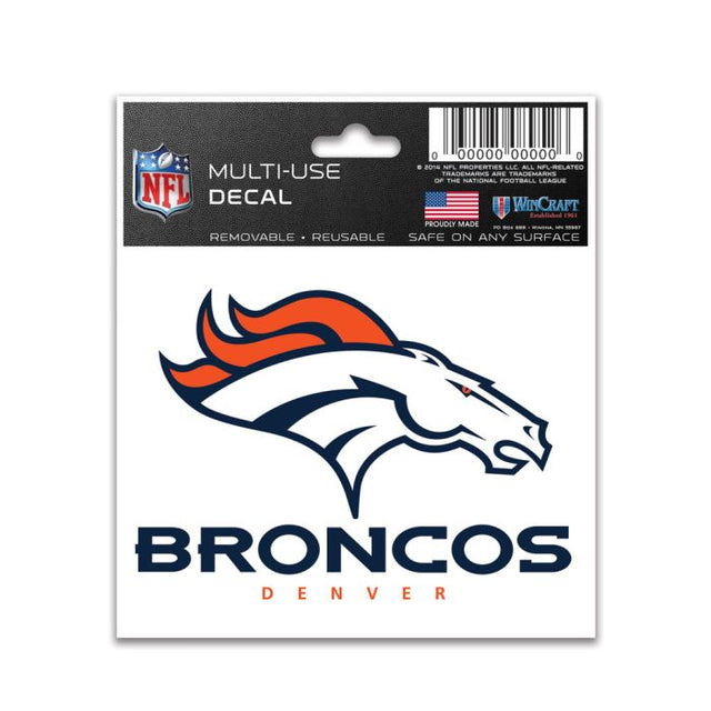 Calcomanía multiusos de los Denver Broncos de 3" x 4"