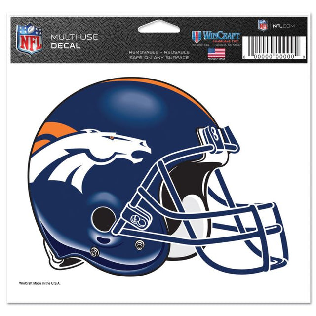 Calcomanía multiusos de los Denver Broncos, fondo transparente, 5" x 6"