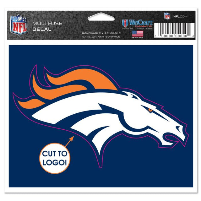 Denver Broncos Multi-Use Decal - cut to logo 5" x 6"