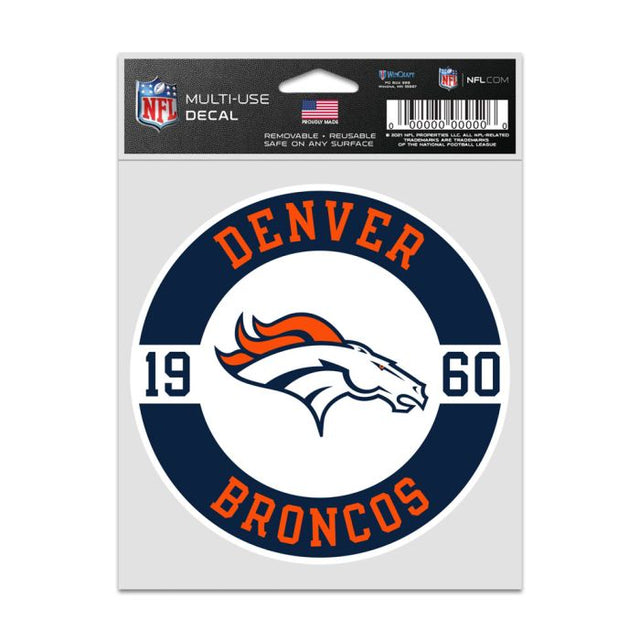 Calcomanías para fanáticos con parches de los Denver Broncos de 3,75" x 5"