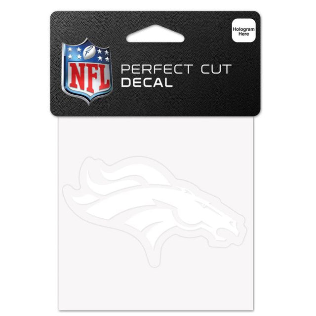 Denver Broncos Perfect Cut White Decal 4" x 4"