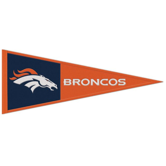 Banderín de lana de los Denver Broncos de 13" x 32"