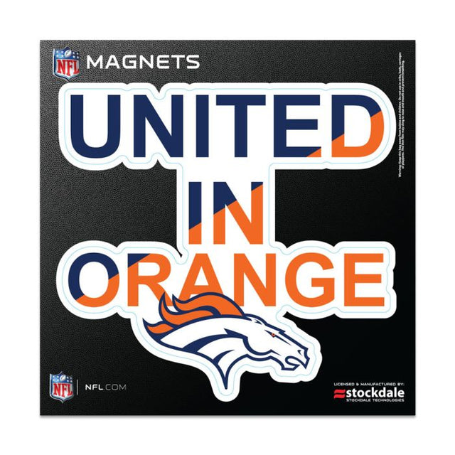 Imanes para exteriores con el lema de los Denver Broncos, 6" x 6"