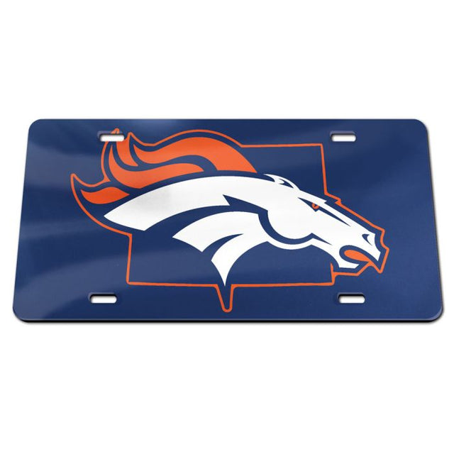 Matrícula especial de acrílico de los Denver Broncos STATE