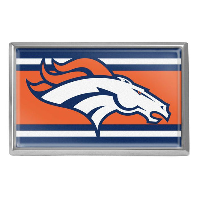 Emblema abovedado de metal cromado STRIPE de los Denver Broncos