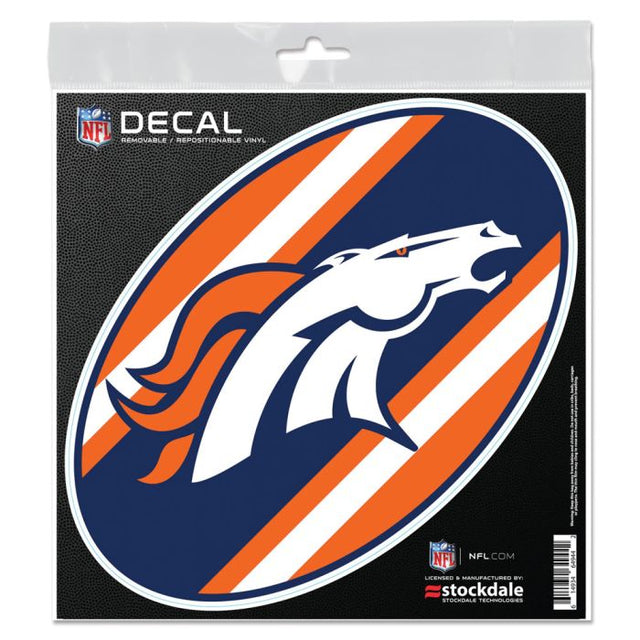 Calcomanía para todas las superficies con el logo de los Denver Broncos STRIPES de 6" x 6"