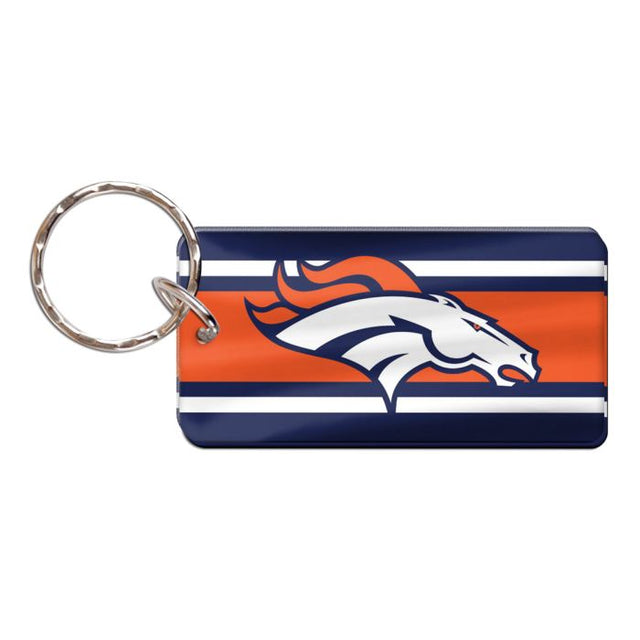 Llavero rectangular con rayas de los Denver Broncos