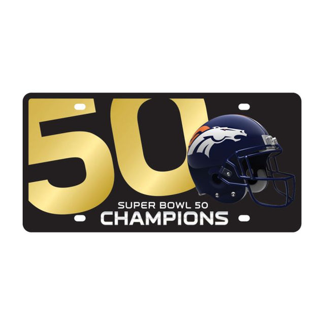 Placas de matrícula clásicas de acrílico del SUPER BOWL 50 de los Denver Broncos