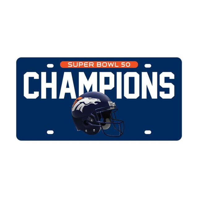 Placas de matrícula clásicas de acrílico del SUPER BOWL 50 de los Denver Broncos