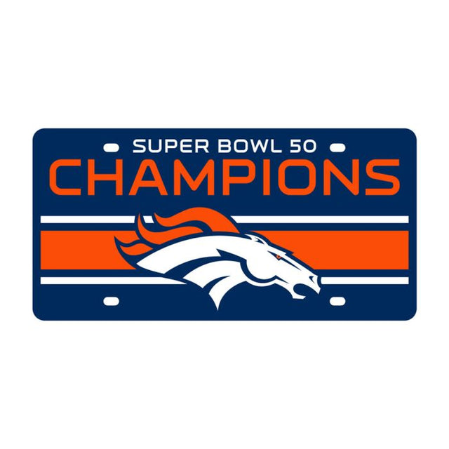 Placas de matrícula clásicas de acrílico del SUPER BOWL 50 de los Denver Broncos