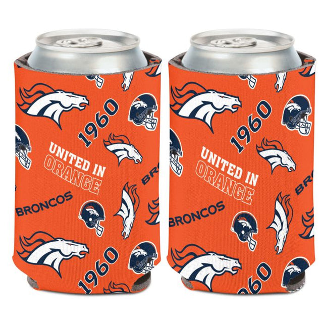 Enfriador de latas con estampado disperso de los Denver Broncos, 12 oz.