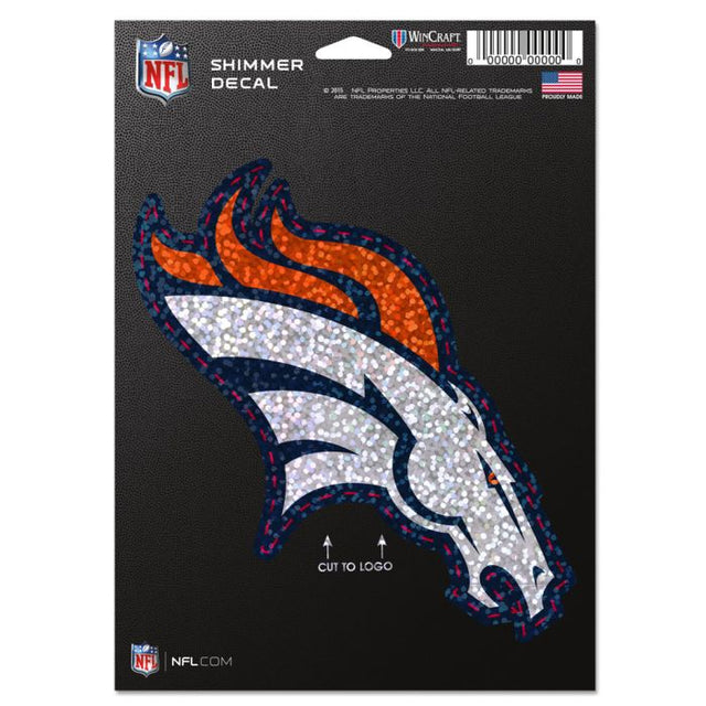 Calcomanías brillantes de los Denver Broncos de 5" x 7"