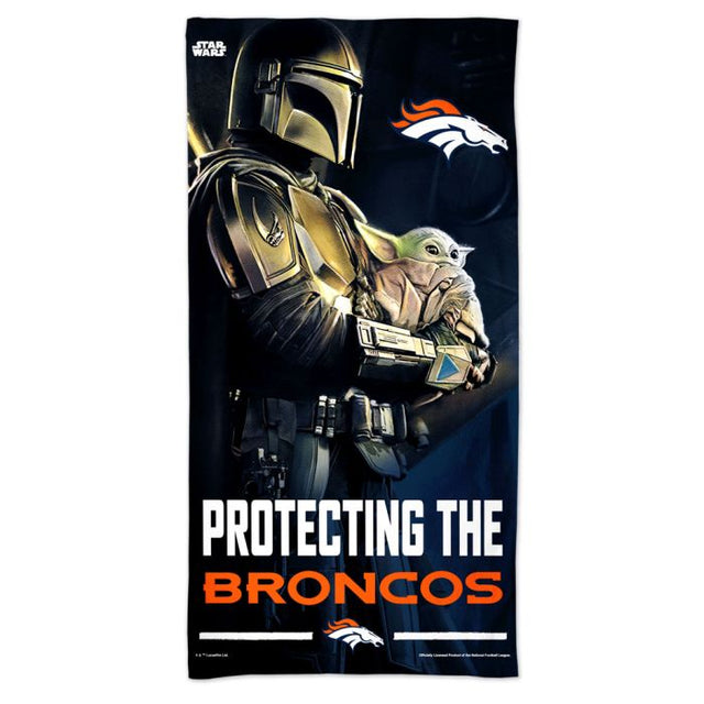 Toalla de playa Spectra de los Denver Broncos y Star Wars Mandalaorian de 30" x 60"