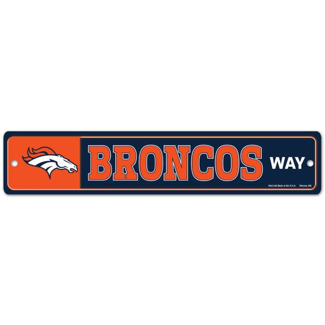 Letrero de calle/zona de los Denver Broncos de 3,75" x 19"