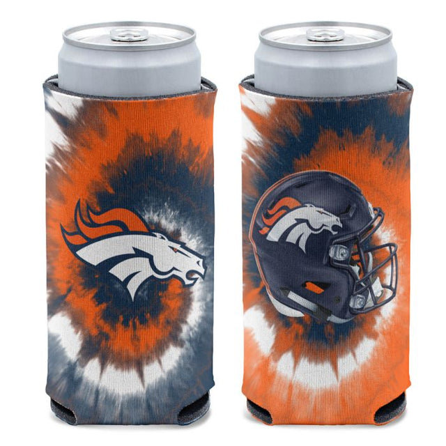 Enfriador de latas delgado de 12 oz con teñido anudado de los Denver Broncos