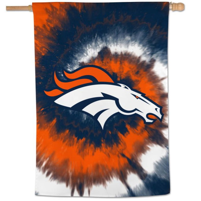 Bandera vertical teñida de los Denver Broncos de 28" x 40"