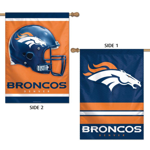 Bandera vertical de los Denver Broncos de 2 lados, 28" x 40"