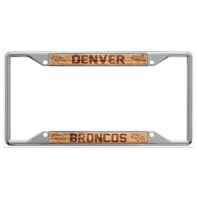 Marco de madera con licencia de Denver Broncos, plt., de acero inoxidable, estampado