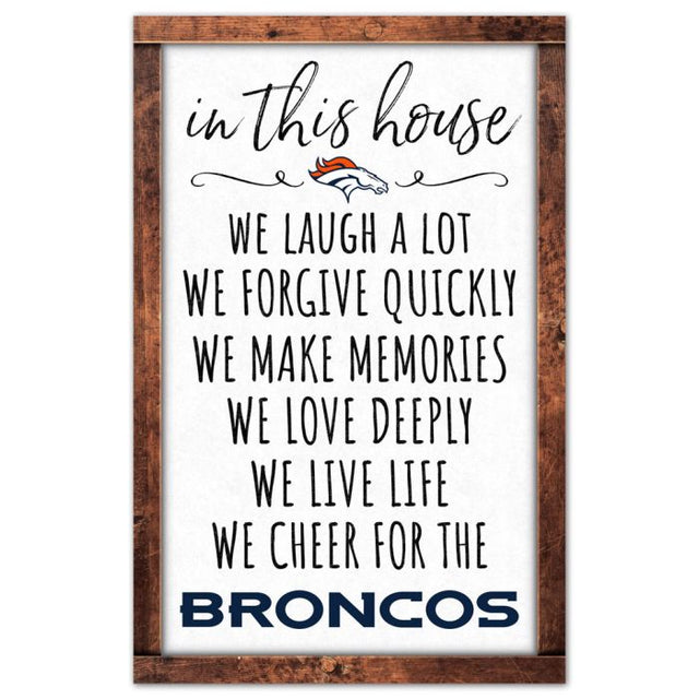 Letrero de madera de los Denver Broncos, 11" x 17", 1/4" de grosor