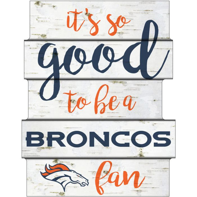 Letrero de madera de los Denver Broncos de 11" x 14"