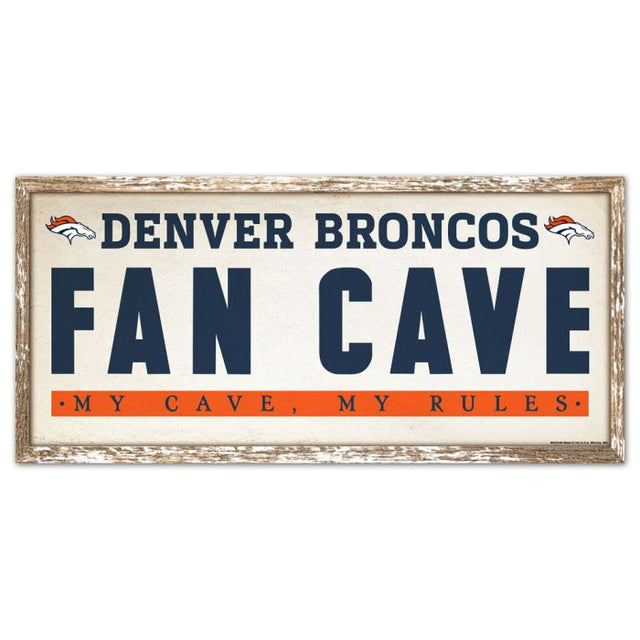 Letrero de madera de los Denver Broncos de 8" x 17"