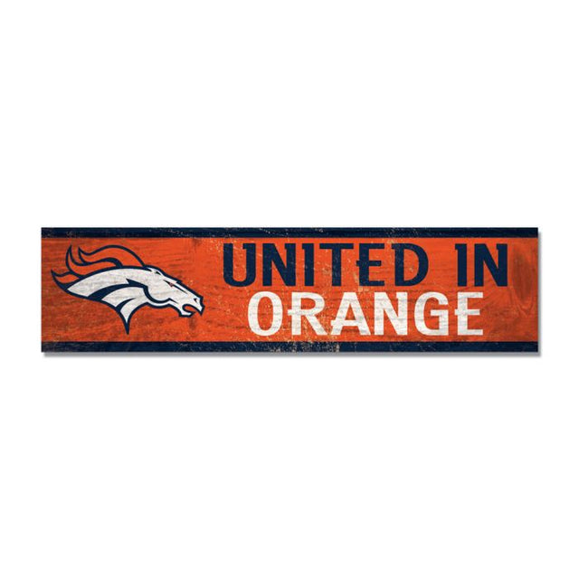 Imán de madera de los Denver Broncos de 1,5" x 6"