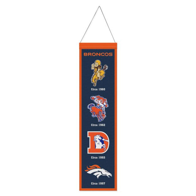 Bandera de lana de los Denver Broncos de 20 x 81 cm