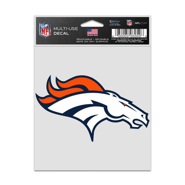 Calcomanías para fanáticos con el logotipo de los Denver Broncos de 3,75" x 5"